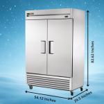 True Mfg T-49F-HC, 2 Door, Reach-In Freezer