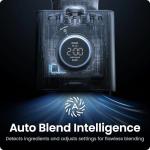 Chefman Obliterator 48 oz Countertop Blender for Smoothies, 1380W Motor to Crush Ice, Nuts, and Frozen Fruit with Stainless Steel Blade, Auto Blend Function, Includes Tamper and Scraper