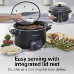 Hamilton Beach Ready, Set, Dinner Programmable Slow Cooker 6 Quart With Temperature Probe, Defrost Function, Clip-Tight Lid For Mess-Free Travel, Dishwasher-Safe Stoneware Crock, Matte Black (33868)