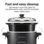 Hamilton Beach Ready, Set, Dinner Programmable Slow Cooker 6 Quart With Temperature Probe, Defrost Function, Clip-Tight Lid For Mess-Free Travel, Dishwasher-Safe Stoneware Crock, Matte Black (33868)