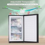 Maine Mini Upright freezer, 3.6 Cubic Feet, Single Door Compact Freezer with Reversible Stainless Steel Door, 3-Speed Temperature Adjustment Small freezer for Home/Dorms