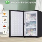 Maine Mini Upright freezer, 3.6 Cubic Feet, Single Door Compact Freezer with Reversible Stainless Steel Door, 3-Speed Temperature Adjustment Small freezer for Home/Dorms