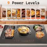Noxton 36 Inch Induction Cooktop, 5 Burners Electric Cooktop, Upgraded Induction Stovetop with Flex Zone, Power Boost, Pause, 9 Power Levels, Child Safety Lock, Timer, 220-240V Hard wire