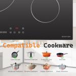 Noxton 36 Inch Induction Cooktop, 5 Burners Electric Cooktop, Upgraded Induction Stovetop with Flex Zone, Power Boost, Pause, 9 Power Levels, Child Safety Lock, Timer, 220-240V Hard wire