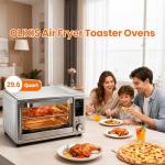 OLIXIS Air Fryer Toaster Oven Combo Extra Large with Smart Probe, 29.6QT Oven Countertop 12 Functions in 1, 7 Accessories Included, Stainless, Up to 450°F