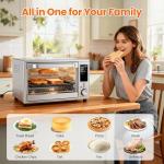 OLIXIS Air Fryer Toaster Oven Combo Extra Large with Smart Probe, 29.6QT Oven Countertop 12 Functions in 1, 7 Accessories Included, Stainless, Up to 450°F