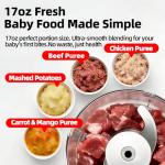 Rockxlife Blenders and Food Processor Combo for Kitchen, 13Pcs 4 in 1 Blender for Shakes and Smoothies,17oz Meat Grinder baby food&10oz Spice Grinder 42oz Family&24oz to-go Cups,Dishwasher Safe,Silver