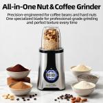 Rockxlife Blenders and Food Processor Combo for Kitchen, 13Pcs 4 in 1 Blender for Shakes and Smoothies,17oz Meat Grinder baby food&10oz Spice Grinder 42oz Family&24oz to-go Cups,Dishwasher Safe,Silver