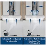 30 Inch Under Cabinet Range Hood, Stainless Steel Kitchen Vent Hood, Ducted/Ductless Convertible, 3-Speed Fan Controls, LED Lights, 2 Dishwasher-Safe Aluminum Filters