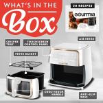 Gourmia 8 Qt Air Fryer, 8 Presets with Digital Display, FryForce 360° Technology, Easy View Window & Interior Light, Dishwasher Safe Basket, White