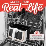 Gourmia 8 Qt Air Fryer, 8 Presets with Digital Display, FryForce 360° Technology, Easy View Window & Interior Light, Dishwasher Safe Basket, White