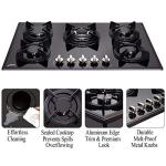 30-inch 5-Burner Built-in Gas Cooktop with Tempered Glass & Cast Iron Grates - LW5G01 (LPG/NG Convertible, Black)