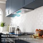 IKTCH 30 inch Range Hood Insert 900 CFM, Ducted/Ductless Convertible Stainless Steel Kitchen Vent Hood, with Gesture Sensing, Touch & Remote Control