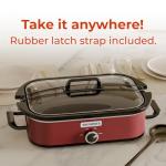 [NEW] MAGNIFIQUE 4-Quart Slow Cooker with Casserole Manual Warm Setting - Perfect Kitchen Small Appliance for Family Dinners, Dishwasher Safe Crock, Red