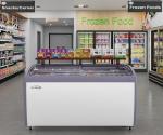 KoolMore MCF-16C Commercial Ice Cream Freezer Display Case, 16 Cu. Ft, White