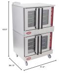 Kratos Commercial Electric Convection Oven, Full Size Double Stack Mobile Stainless Steel Electric Oven for Restaurants, 3 Phase, 208V (29Y-062)