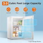 Kismile Upright Freezer,3.0 Cu.ft Mini Freezer with Reversible Single Door,Removable Shelves,Small Freezer with Adjustable Thermostat for Home/Kitchen/Office (White)