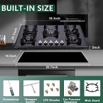 30 Inch Gas Cooktop, Built-in Tempered Glass 5 Burners Gas Stovetop LPG/NG Convertible Gas Stove Top Dual Fuel Gas Hob DM517-01