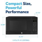 GE GCST16S1WBB Microwave Oven, 1,150-watt 8 Auto Cooking Settings, Child-Lock Technology, Kitchen Essentials for The Countertop, Dorm Room or Apartment, 1.6 Cu. Ft, Black