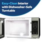 GE GCST16S1WBB Microwave Oven, 1,150-watt 8 Auto Cooking Settings, Child-Lock Technology, Kitchen Essentials for The Countertop, Dorm Room or Apartment, 1.6 Cu. Ft, Black