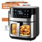 MIRASTON Air Fryer, 8.5QT Family Size Digital Air Fryers, BPA-Free, Smart Touchscreen with 8-Preset, Air Frying, Reheat Leftovers, Party Food, Fast Cooking, Dishwasher-Safe, Stainless Steel