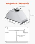 VEVOR Range Hood Insert, 30 Inch Built-in Kitchen Vent Hood, 800CFM Stainless Steel Stove Hood with Gesture & Touch Control, LED Light, Baffle Filters, 4-Speed Exhaust Fan, Ducted/Ductless Convertible
