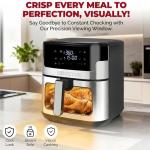 MIRASTON Air Fryer, 8.5QT Family Size Digital Air Fryers, BPA-Free, Smart Touchscreen with 8-Preset, Air Frying, Reheat Leftovers, Party Food, Fast Cooking, Dishwasher-Safe, Stainless Steel