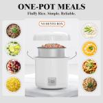 Rice Cooker Small 1-1.5 Cups Uncooked(3 Cups Cooked), Mini Rice Cooker with Removable Nonstick Pot, One Touch&Keep Warm Function, Travel Rice Cooker for Soup Grain Oatmeal Veggie, White
