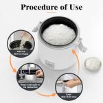 Rice Cooker Small 1-1.5 Cups Uncooked(3 Cups Cooked), Mini Rice Cooker with Removable Nonstick Pot, One Touch&Keep Warm Function, Travel Rice Cooker for Soup Grain Oatmeal Veggie, White