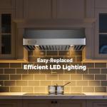 Empava Ducted Under Cabinet Stove Range Hood Vent 36 Inch, 500 CFM | Dual Sealed Aluminum Motor | Push Button Control | 3-Speeds | ETL Certification, Stainless Steel