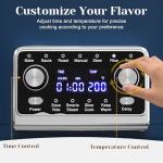 SUNVIVIPRO 12-in-1 Programmable Slow Cooker Roaster Oven, 8 Quart Digital Multi-Cooker Food Warmer with Timer, Temp Control & Auto Shut Off, Removable Non-Stick Pot, Dishwasher-Safe Glass Lid, Blue