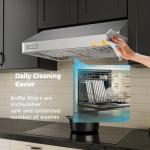 Empava Ducted Under Cabinet Stove Range Hood Vent 36 Inch, 500 CFM | Dual Sealed Aluminum Motor | Push Button Control | 3-Speeds | ETL Certification, Stainless Steel