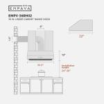 Empava Ducted Under Cabinet Stove Range Hood Vent 36 Inch, 500 CFM | Dual Sealed Aluminum Motor | Push Button Control | 3-Speeds | ETL Certification, Stainless Steel