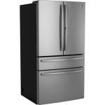 GE Profile 28.7 cu. ft. 4-Door French Door Refrigerator in Stainless Steel with Dual-Dispense Autofill Pitcher PGE29BYTFS
