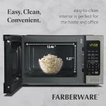 Farberware 0.9 Cu. Ft. Countertop Microwave Oven – 900 Watts Power, Auto Cook Settings, Defrost, Easy Clean and Child Safety Lock - Stainless