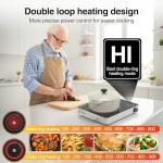 VBGK Electric Cooktop, 110V Touch and Knob Electric Stove Top, 1800W Single Burner With Handle, 9 Power Levels, Kids Safety Lock & 4H Timer, Portable, Black