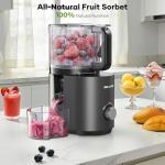 3-in-1 Juicer Machines, Cold Press Juicer 7“ Large Chute & 120oz – for Whole Vegetables & Fruits, High Juice Yield | Nut Milk | Natural Sorbet, Sliver