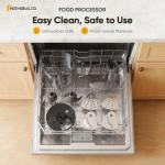 NEWBULIG Food Processor 10.5 Cup, Vegetable Choppers with Slicing Shredding Chopping Kneading, Dishwasher Safe, Food Grinder, Stainless Steel Blades, for Smoothie Fruit Dough, 2.6QT