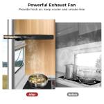 CAMPLUX RV Range Hood 22 Inches,12V DC Range Hood, Ultra Quiet, Powerful Suction, Ideal for RV Travel, Mobile Homes, Yachts, or Small Apartments