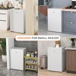 HOMCOM Mini Freezer Countertop, 3 Cu.Ft Compact Upright Freezer with 3 Shelves, Reversible Door for Home, Dorm, Apartment and Office, White