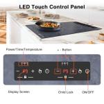 Nafewin Double Induction Cooktop Portable Electric Cooktop 12 Inch, 110V Induction Burner Hot Plate with Safety Lock, Auto Shutoff Timer Setting, 9 Heating Level and Overheating Protection