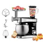 SeaSpark Multifunctional Stand Mixer, 6 in 1 Stand Mixer, 6.3Qt Tilt-head, Standing Mixer with Stainless Steel Bowl, Meat Grinder, Juice Blender, for professional Baking and Most Home Cooks, Black