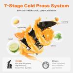 Cold Press Juicer, 5.5inch Wide Feed Chute Juicer Machine, Slow Masticating Juicer for Whole Vegetables & Fruits, Gray