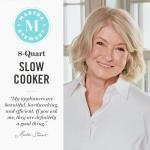 Martha Stewart 8 QT Slow Cooker, Programmable with Timer, 3 Heat Settings (Low, High, Warm), Nonstick Ceramic Removable Crock, Stovetop & Oven Safe, Glass Lid, Simmer, Reheat, Warm, Caviar
