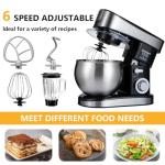 SeaSpark Multifunctional Stand Mixer, 6 in 1 Stand Mixer, 6.3Qt Tilt-head, Standing Mixer with Stainless Steel Bowl, Meat Grinder, Juice Blender, for professional Baking and Most Home Cooks, Black
