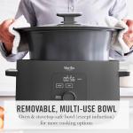 Martha Stewart 8 QT Slow Cooker, Programmable with Timer, 3 Heat Settings (Low, High, Warm), Nonstick Ceramic Removable Crock, Stovetop & Oven Safe, Glass Lid, Simmer, Reheat, Warm, Caviar