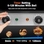 Culistra Commercial Covection Oven, 3-Tier Wiring Grids, Half-Size Electric Convection Oven Contertop, 1750W, Stainless Steel Chamber, for Catering, Bakeries, Perfect for Iftar,CSA Certified