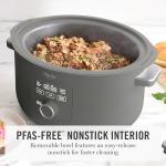 Martha Stewart 8 QT Slow Cooker, Programmable with Timer, 3 Heat Settings (Low, High, Warm), Nonstick Ceramic Removable Crock, Stovetop & Oven Safe, Glass Lid, Simmer, Reheat, Warm, Caviar