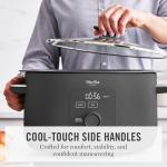 Martha Stewart 8 QT Slow Cooker, Programmable with Timer, 3 Heat Settings (Low, High, Warm), Nonstick Ceramic Removable Crock, Stovetop & Oven Safe, Glass Lid, Simmer, Reheat, Warm, Caviar