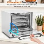 Culistra Commercial Covection Oven, 3-Tier Wiring Grids, Half-Size Electric Convection Oven Contertop, 1750W, Stainless Steel Chamber, for Catering, Bakeries, Perfect for Iftar,CSA Certified